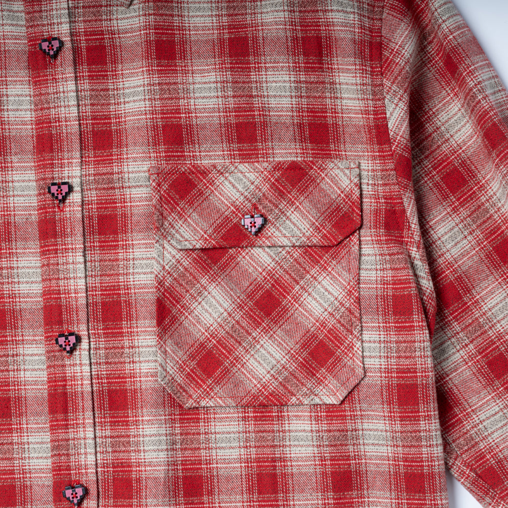 8bit Heart flannel shirt