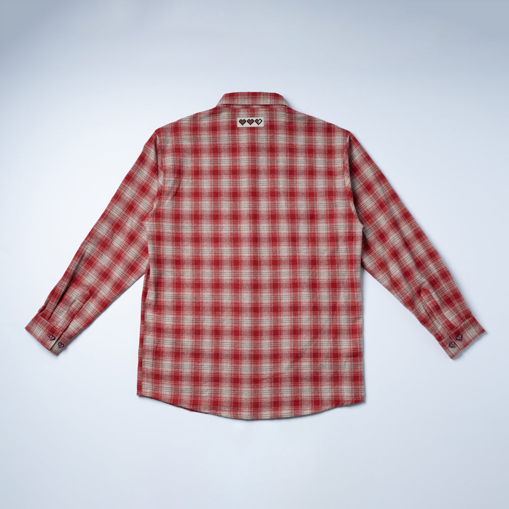 8bit Heart flannel shirt