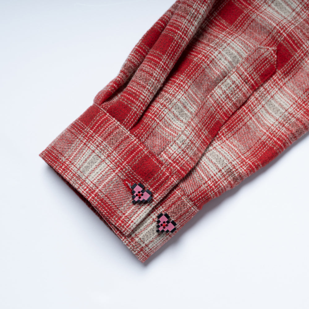 8bit Heart flannel shirt