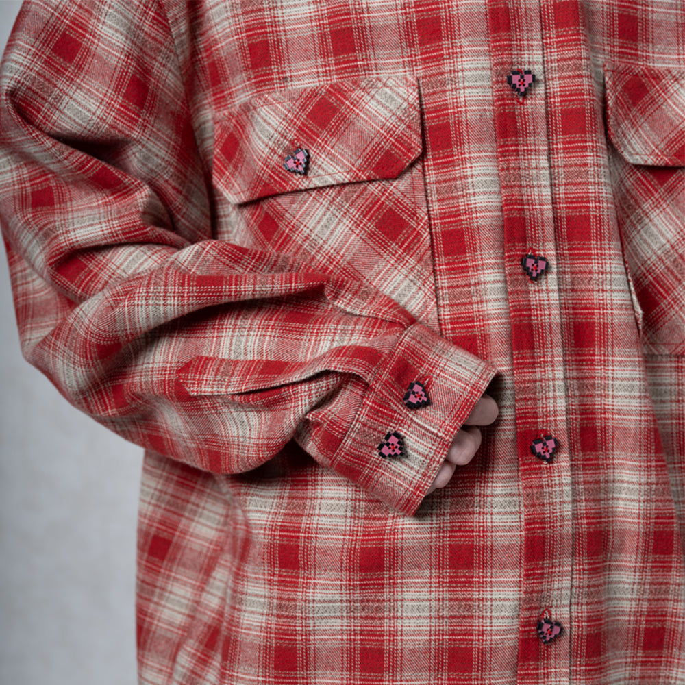 8bit Heart flannel shirt